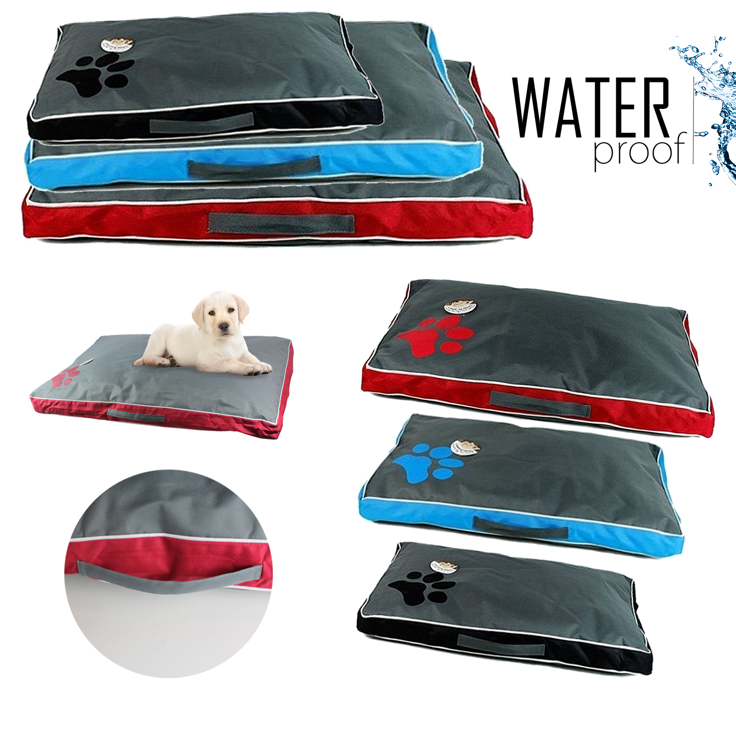 DOUBLE SIDED DOG PET WATER RESISTANT BED MAT CUSHION MATTRESS WASHABLE ...