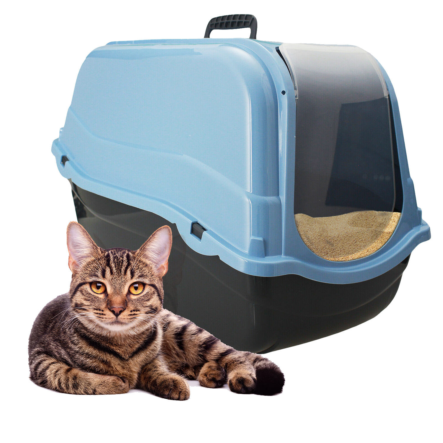 Cat Litter Tray Portable Hooded Box Covered Hand Carry