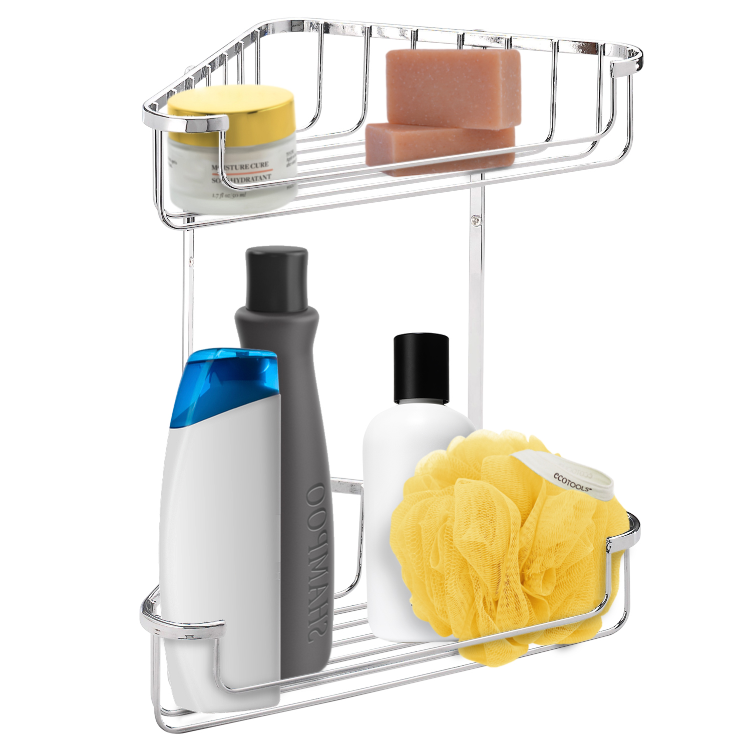 Croydex Bathroom Basket 2 Tier Caddy Shower Rust Free Corner Soap
