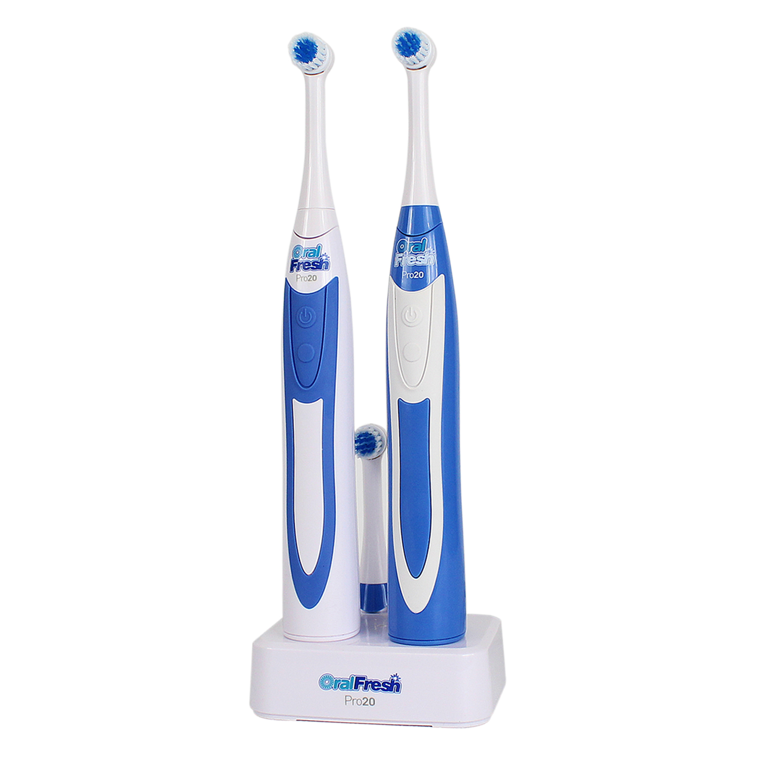Set of 2 Electric Toothbrush Oral Fresh Pro20 Twin Pack Rotary Head