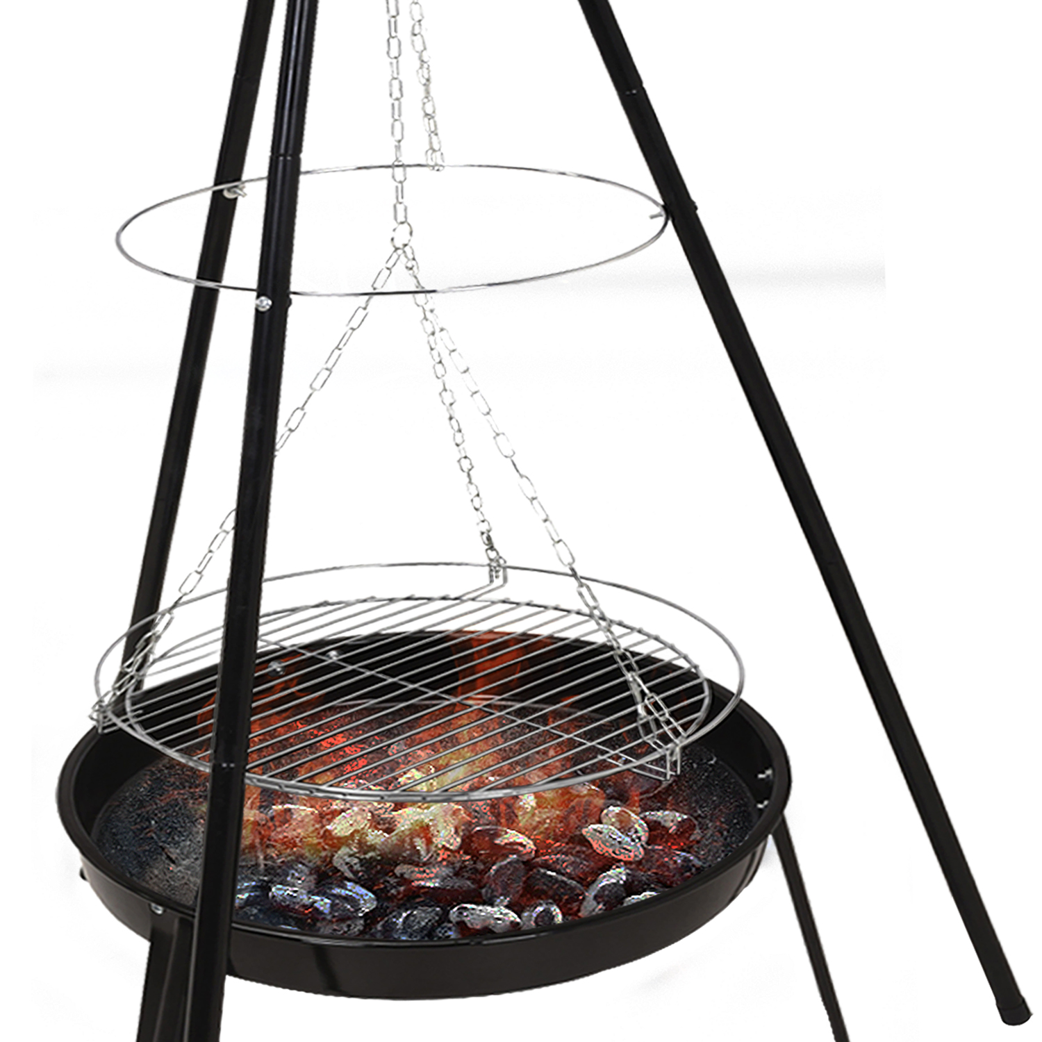BBQ Firepit Hanging Grill Campfire Outdoor Fire Camping Cooking Patio