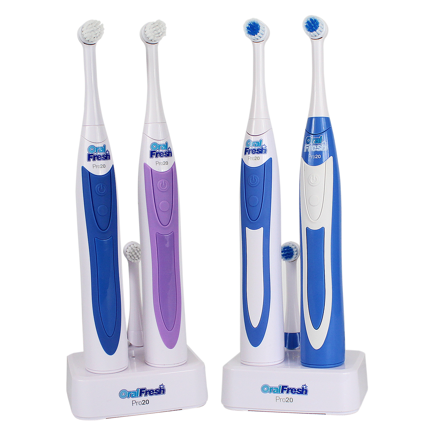 Set of 2 Electric Toothbrush Oral Fresh Pro20 Twin Pack Rotary Head