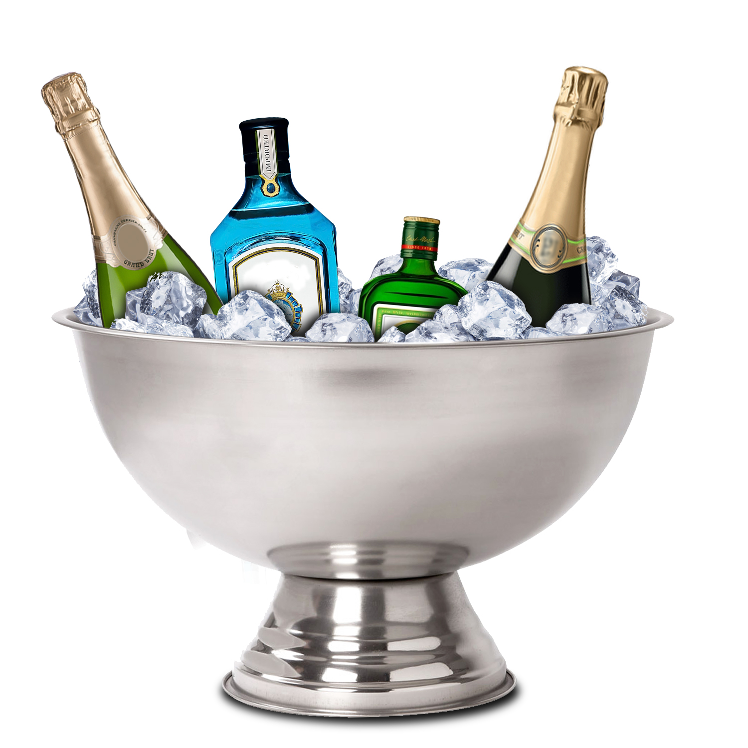 Large Metal Punch Bowl Drinks Party Ice Bucket Wine Beer Champagne Cooler Snacks 5055915087825