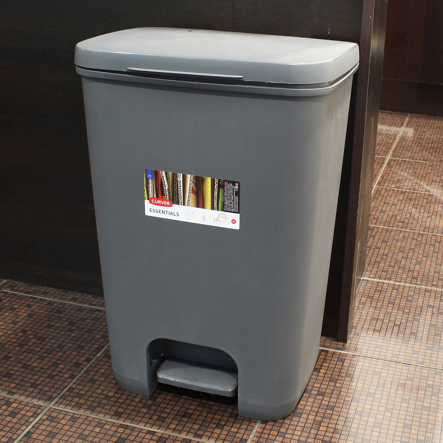 Pedal Bin Curver 40L Kitchen Recycling Food Plastic Waste Dustbin