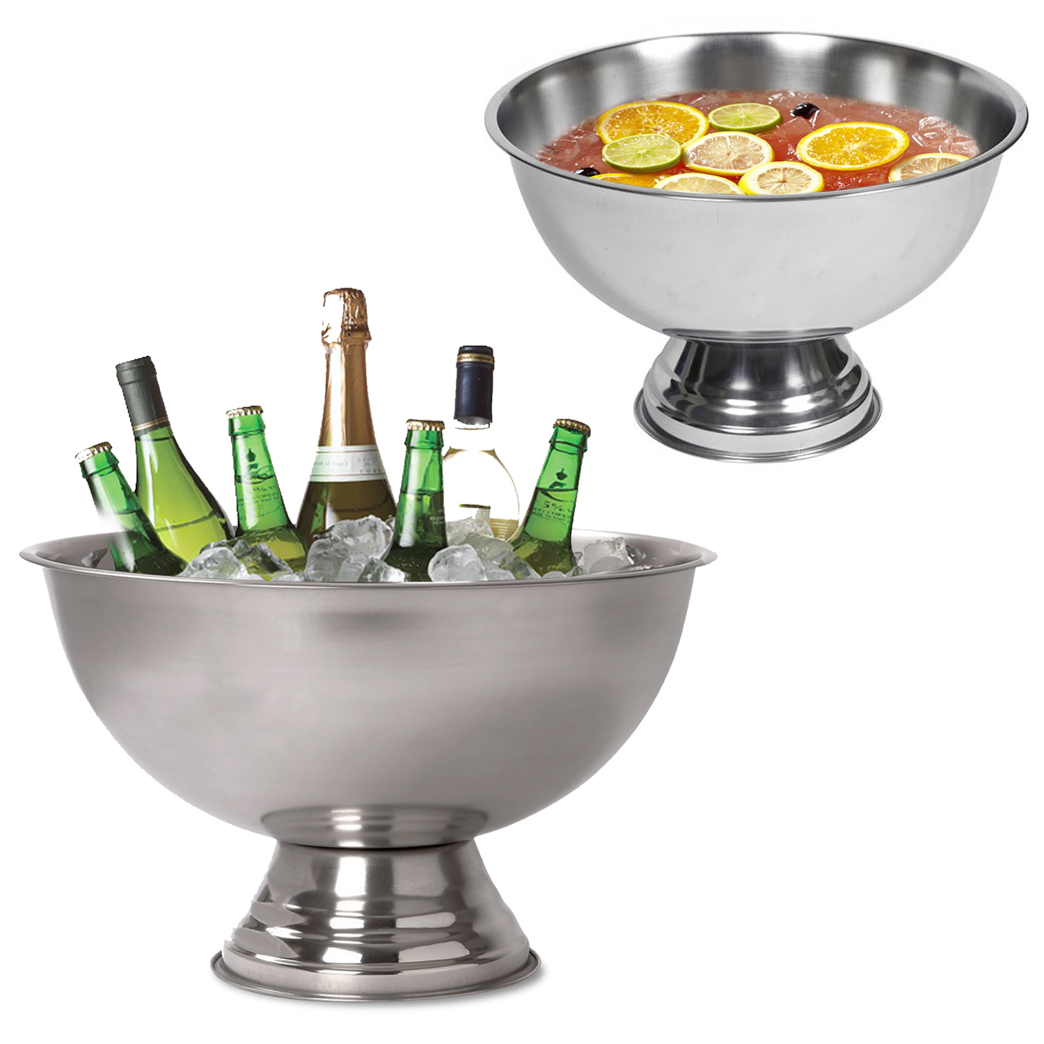 Punch Bowl Large Stainless Steel Party Drink Champagne Wine Beer Cool