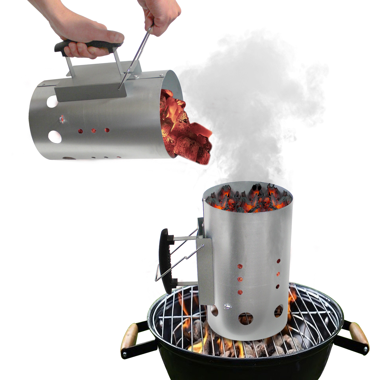 Charcoal Starter BBQ Fire Quick Metal Grill Coal Barbecue Burner