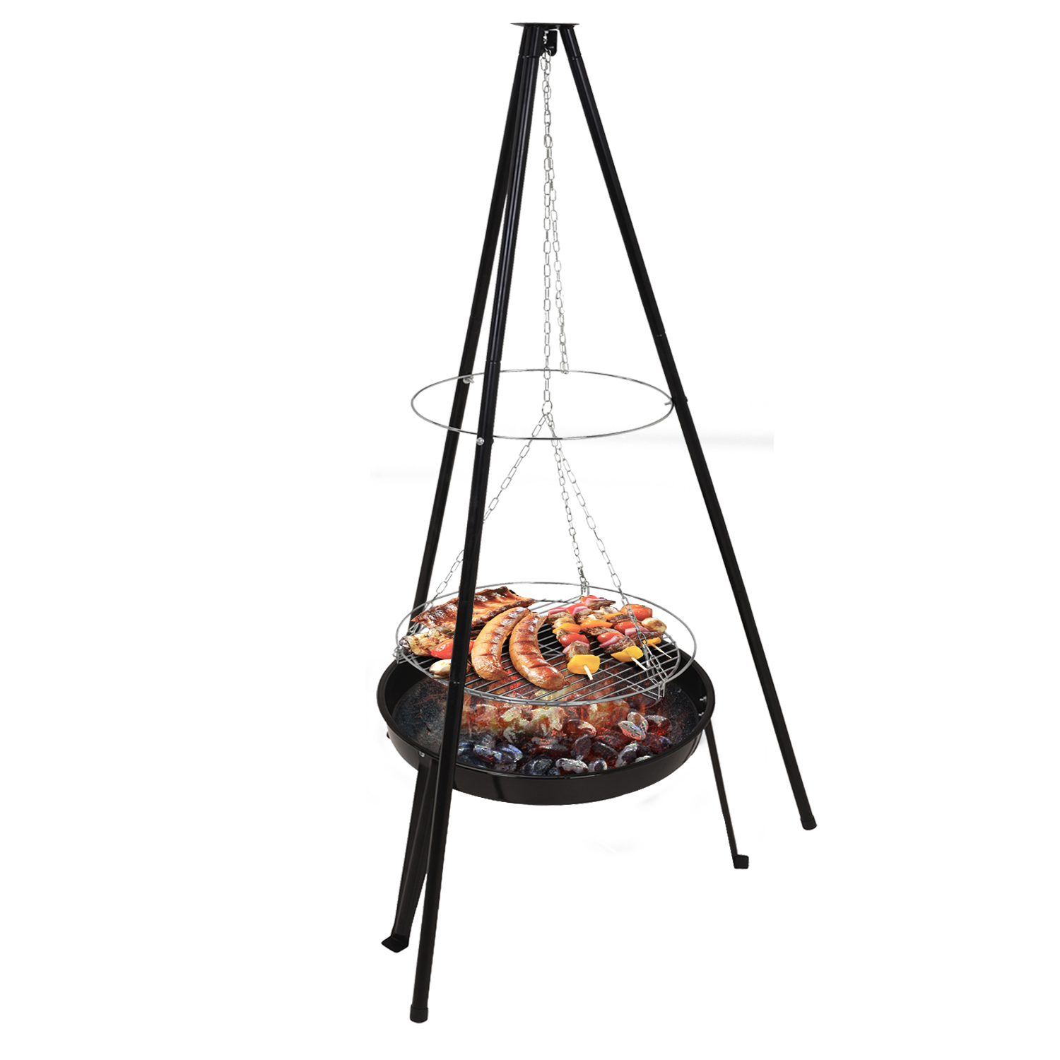 BBQ Firepit Hanging Grill Campfire Outdoor Fire Camping Cooking Patio