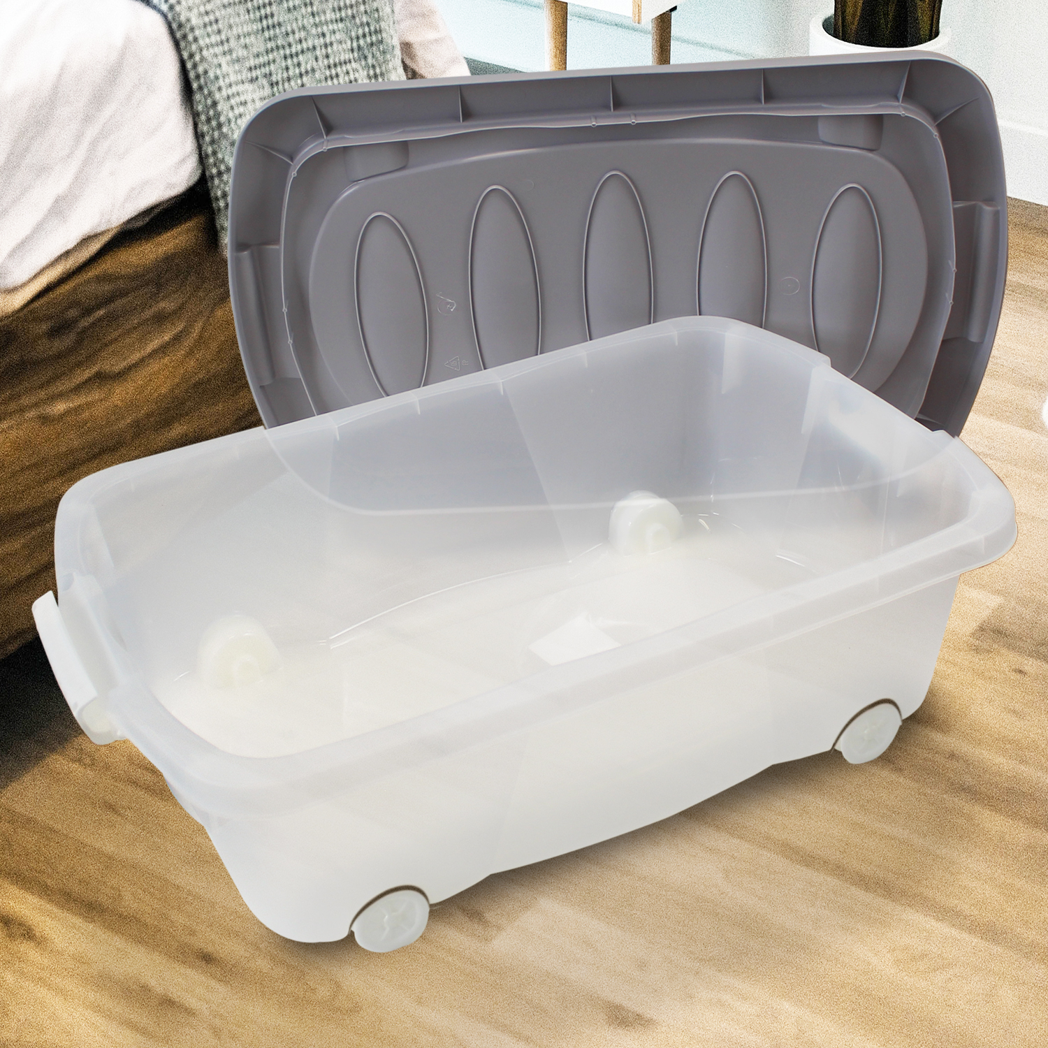 plastic rolling underbed storage