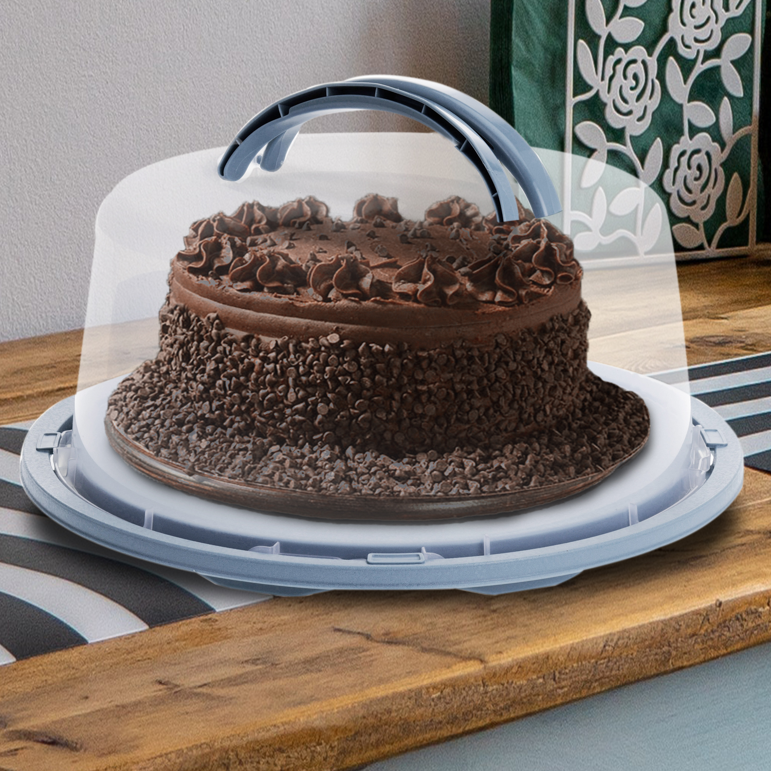 Cake Carrier Dome Cover Large Plastic Dessert Lockable Lid