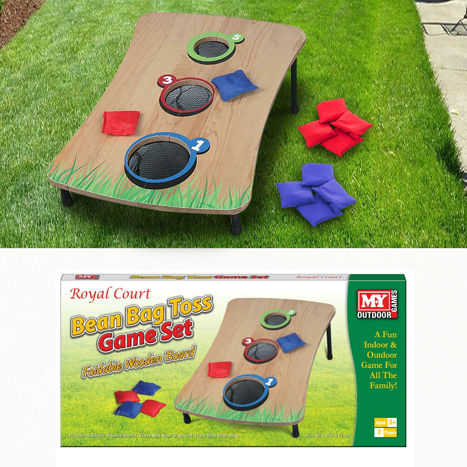 Wooden Bean Bag Ring Toss Game Throw Sports Toys Play Garden Indoor