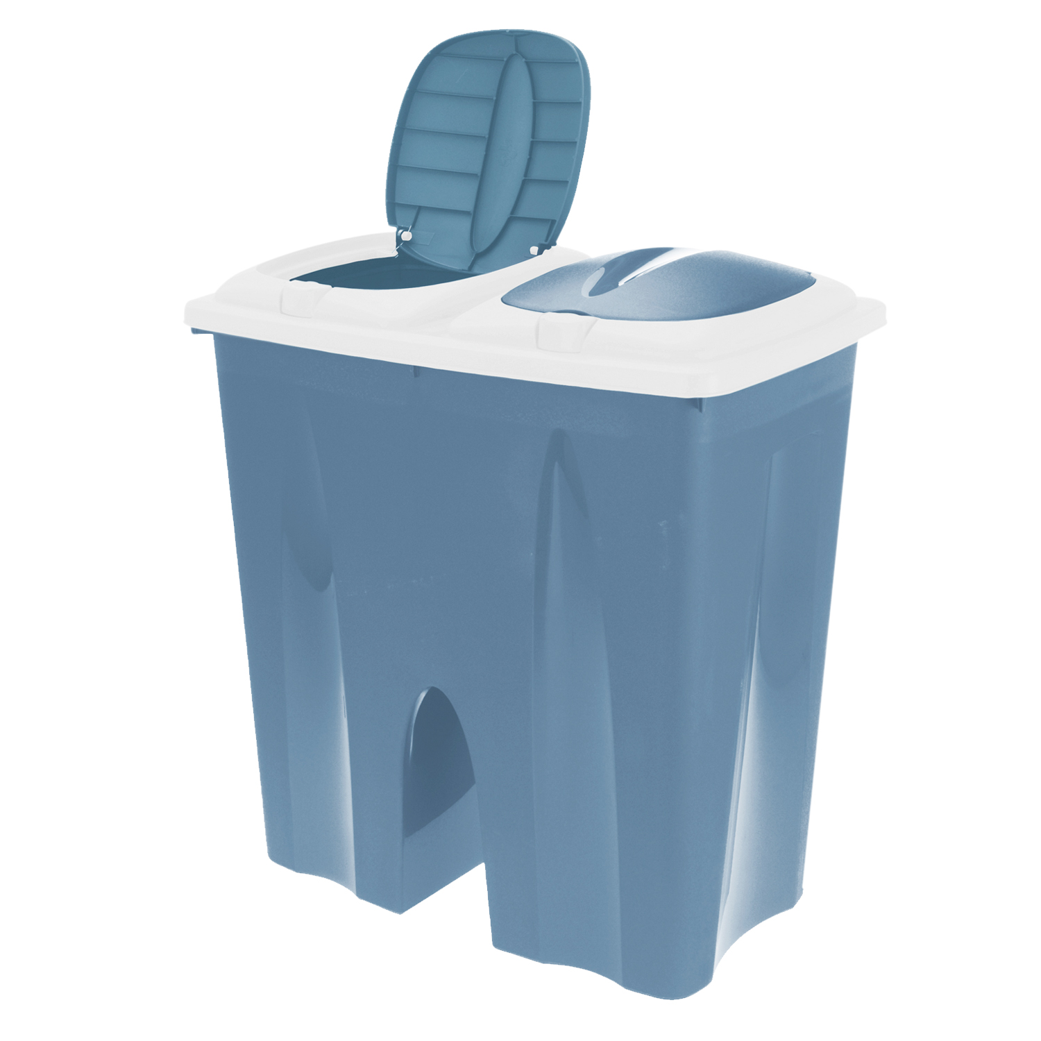 General Household Supplies 50L Recycle Recycling Bin Garden Food Duo Double Compartment Waste