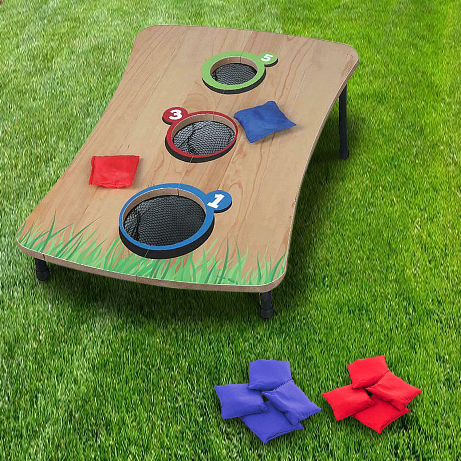 Wooden Bean Bag Ring Toss Game Throw Sports Toys Play Garden Indoor