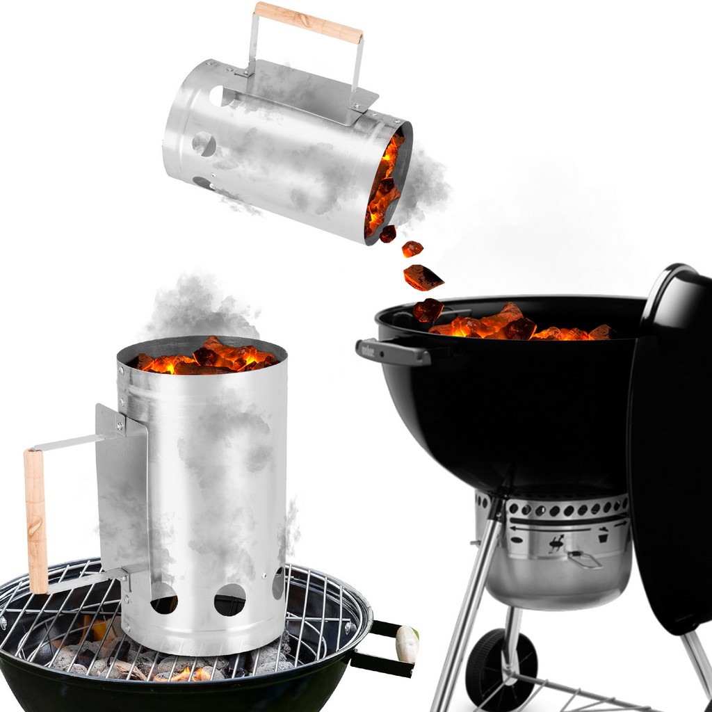 Charcoal Starter BBQ Fire Quick Metal Grill Coal Barbecue Burner