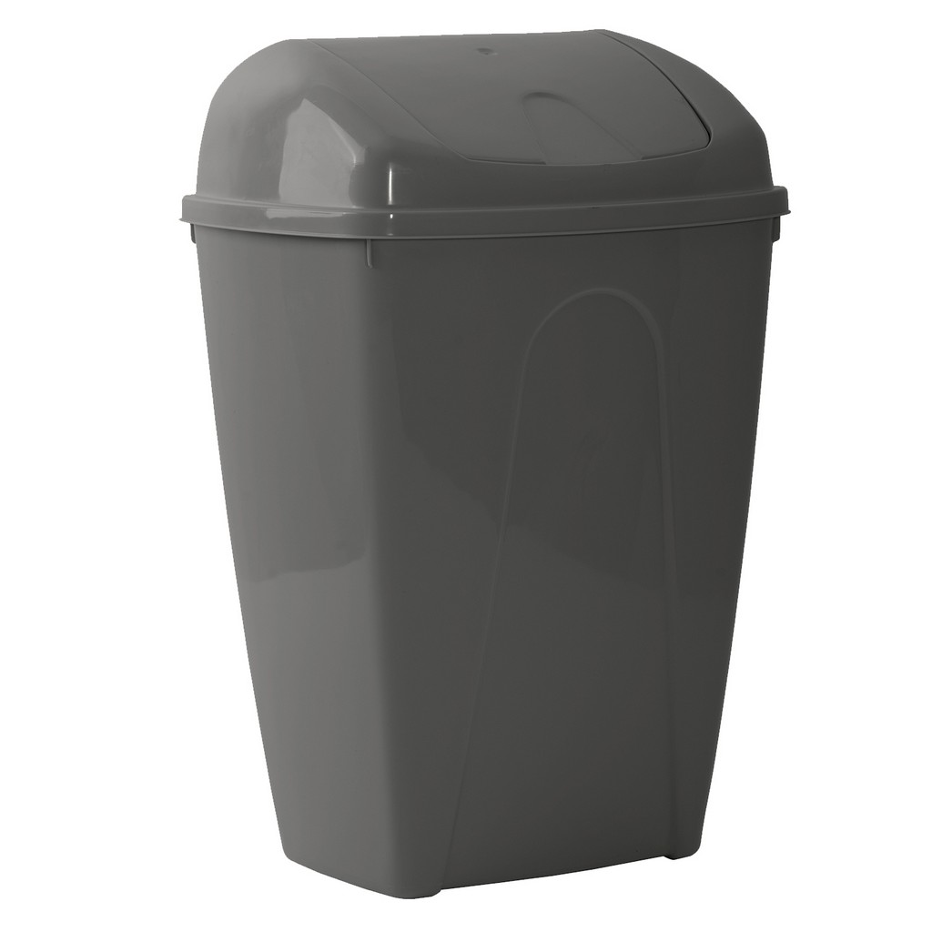 25L Plastic Bin Kitchen Swing Bullet Rubbish Food Waste Home Office