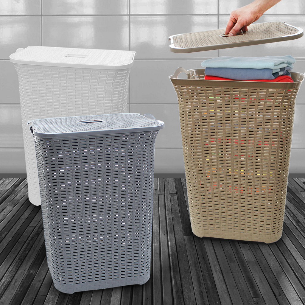 laundry hamper with lid plastic