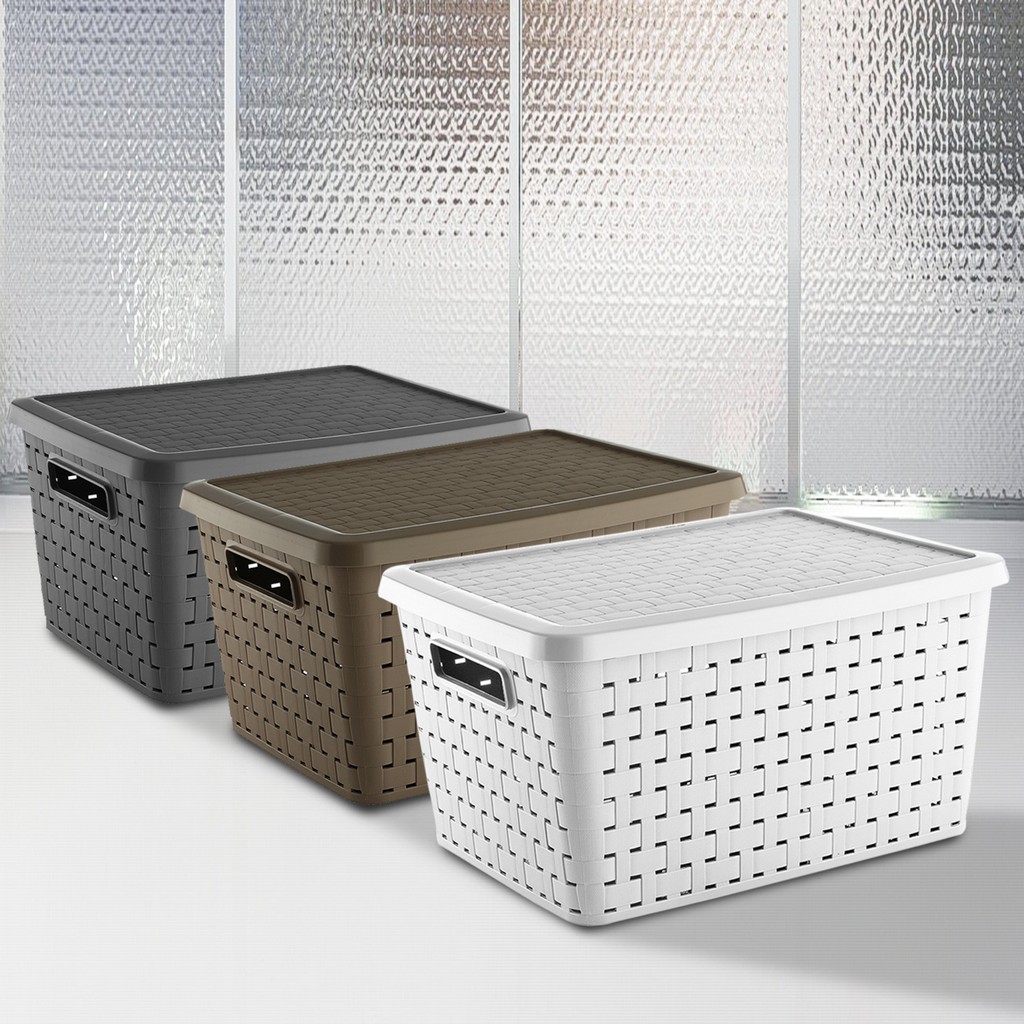 75L Extra Large Storage Container Box Plastic Rattan Bin Home Bedroom Bathroom eBay