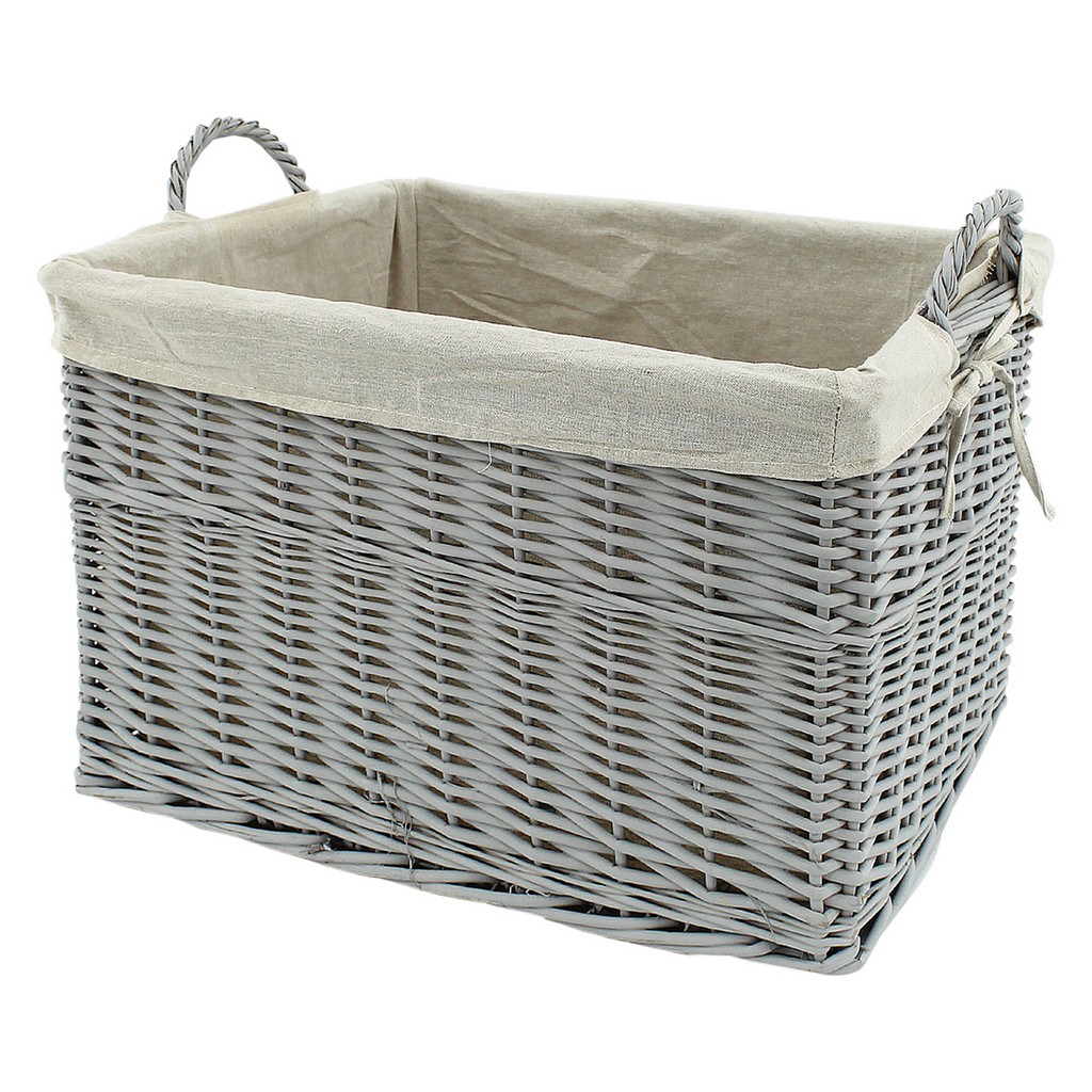 Washing Basket Wicker Laundry Bin Canvas Bedroom Trunk