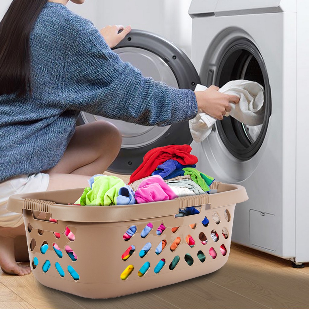Plastic 50L Laundry Basket Hamper Hipster Clothes Washing Storage ...