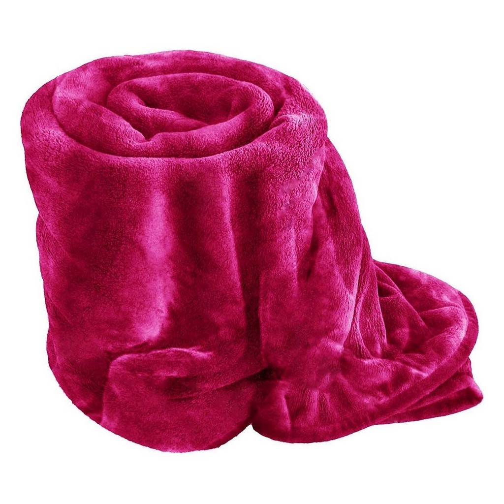 Soft Faux Mink Throw Fuschia Pink Luxury Fur Fleece Sofa Blanket
