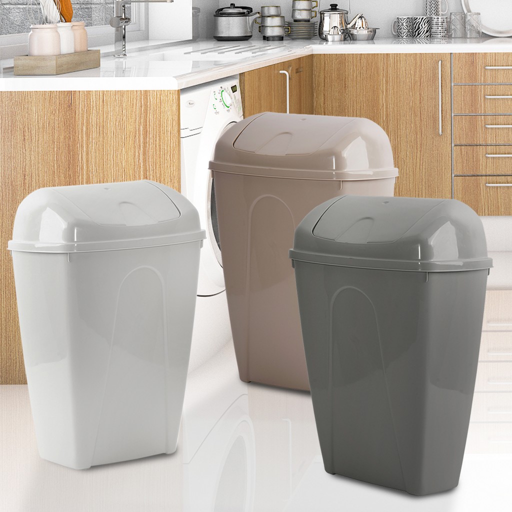 50L Swing Bin Plastic Rubbish Kitchen Bullet Food Waste Swing Lid Home