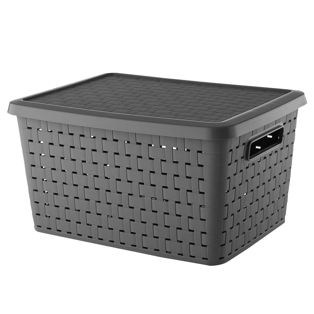 75L Extra Large Storage Container Box Plastic Rattan Bin Home Bedroom ...