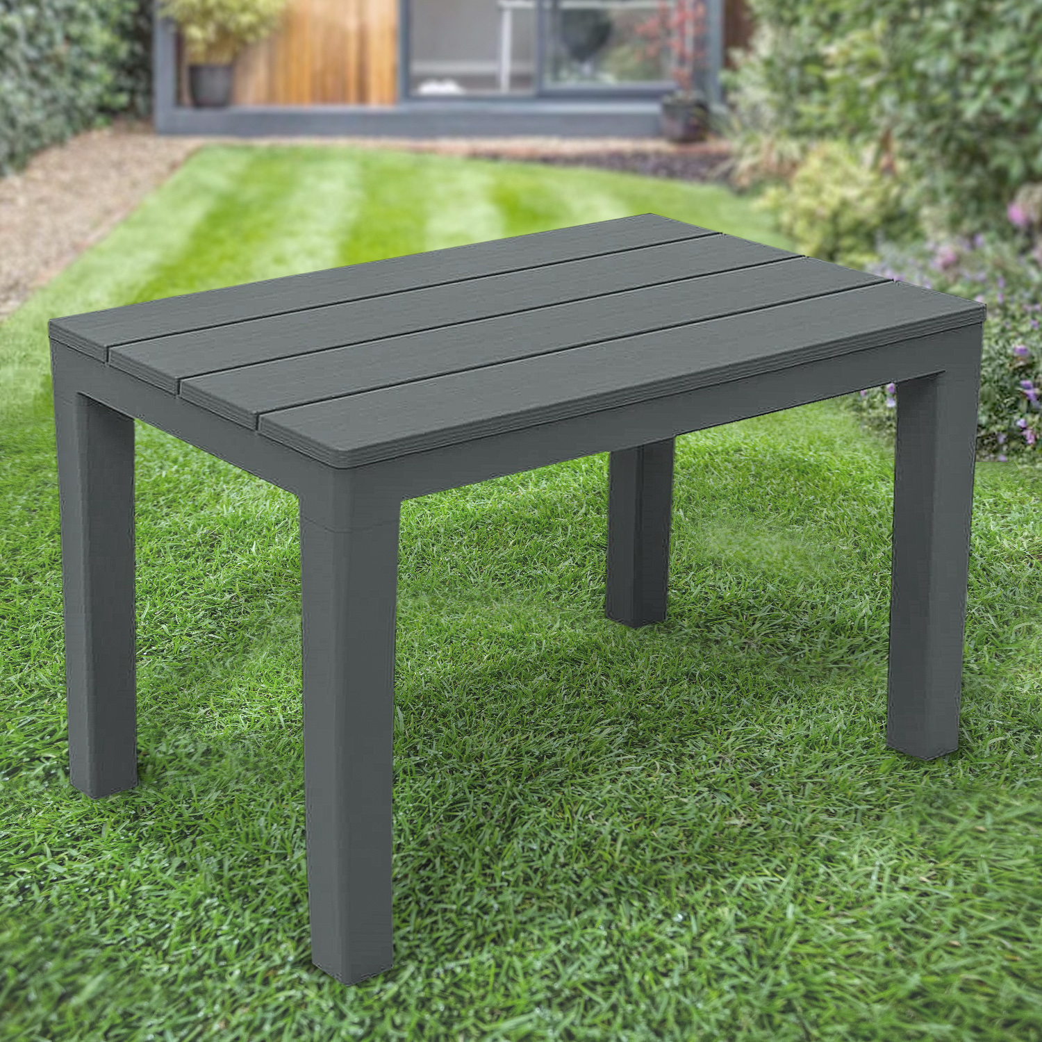 Grey plastic garden table clearance