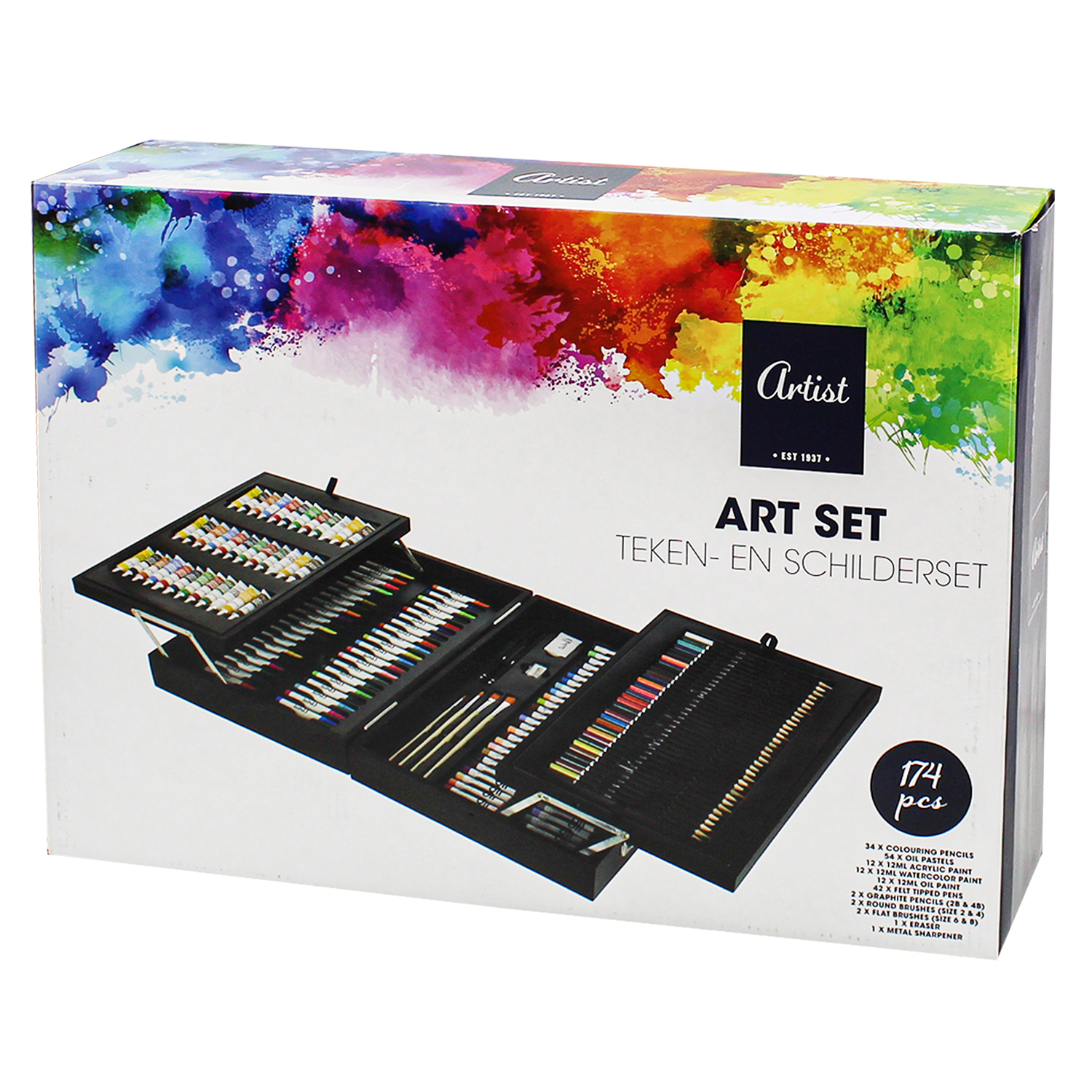 174 Pieces Artists Painting and Drawing Set With Beautiful Black
