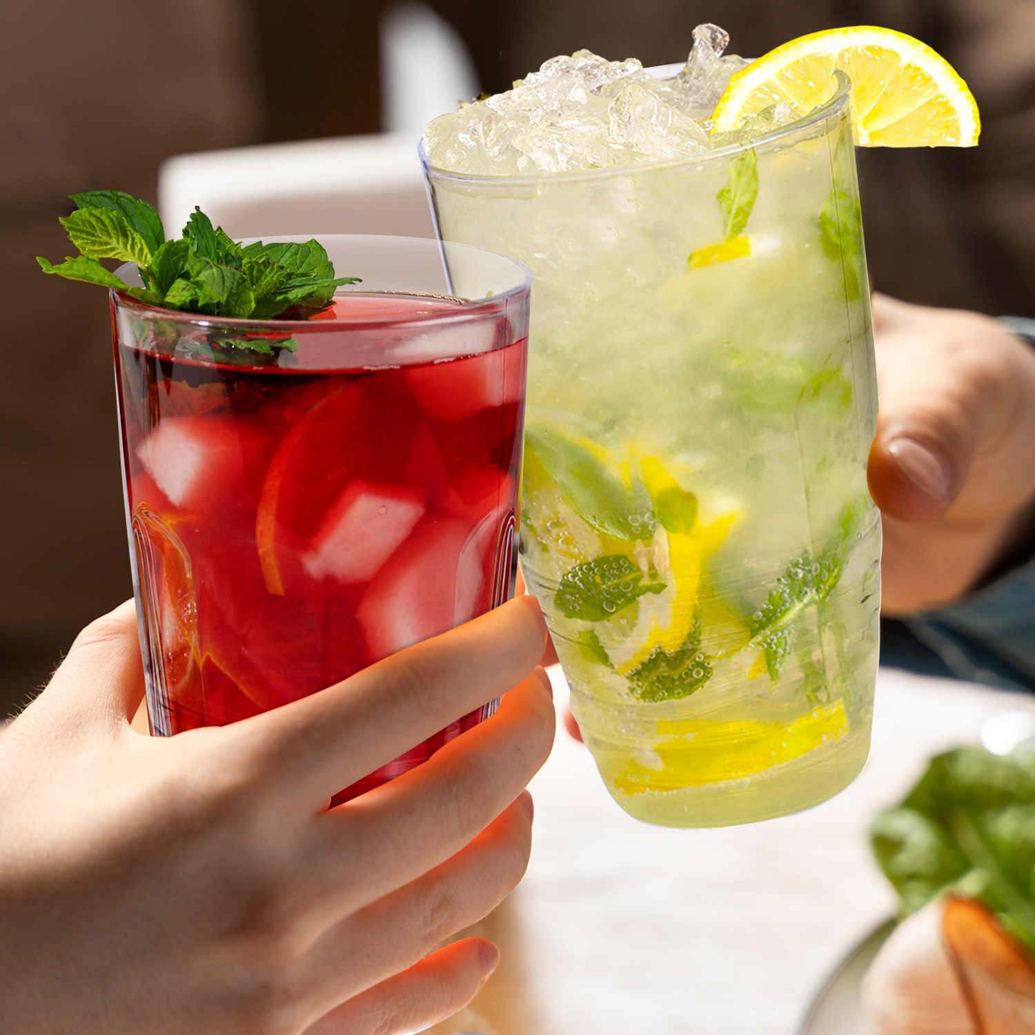 2L Drinking Jug Tumbler Wine Set Plastic Cups Pitcher Clear Swirl