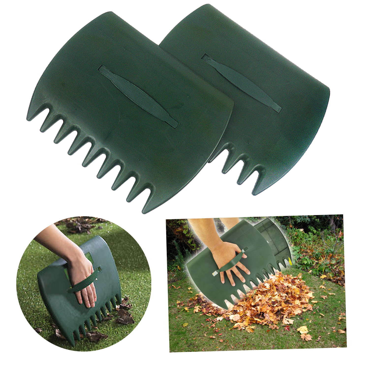 Leaf Scooper Hand Rake Oakdene Pair Grabber Leaves Collector Garden