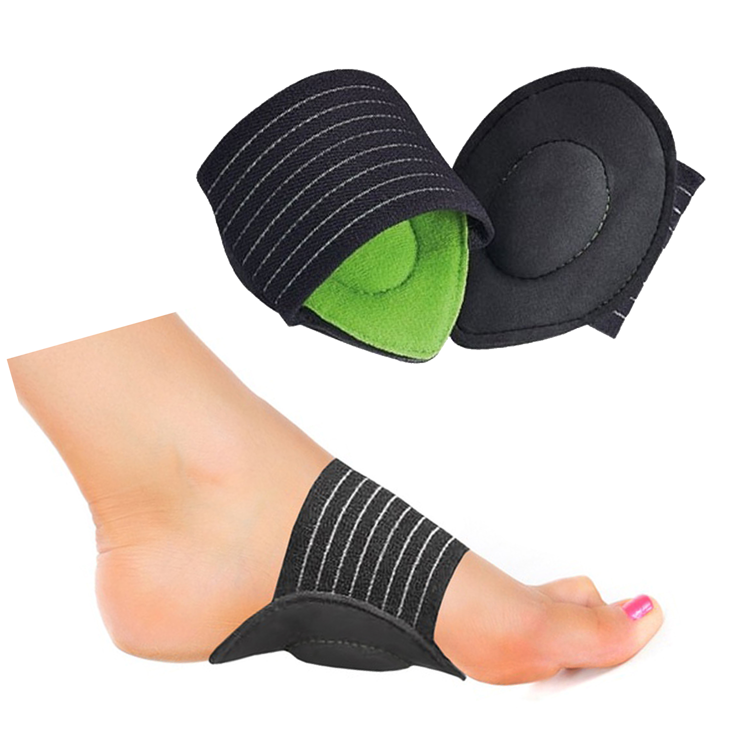 Foot Arch Supports 2 Plantar Cushion Aids Fasciit Fallen Heel Pain ...