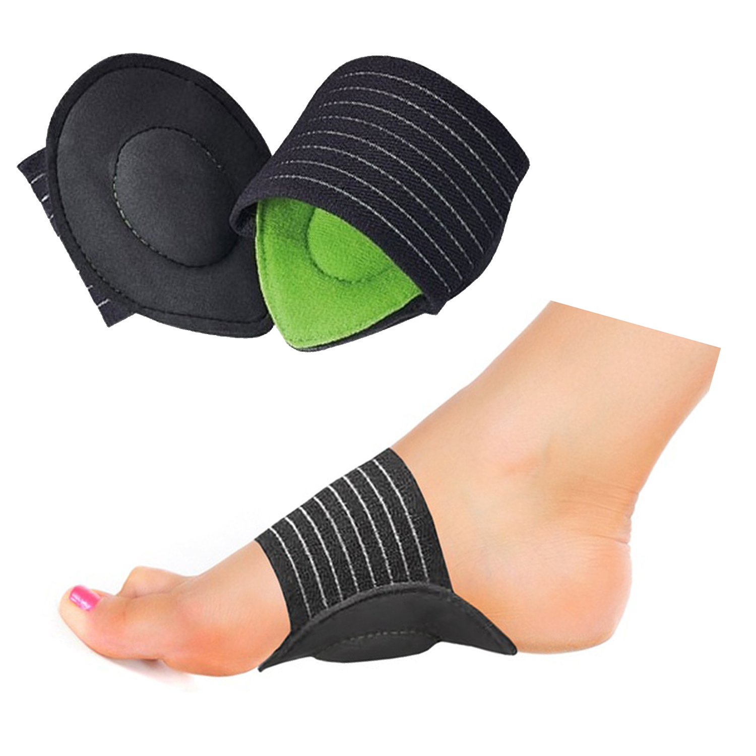 Foot Arch Supports 2 Plantar Cushion Aids Fasciit Fallen Heel Pain ...