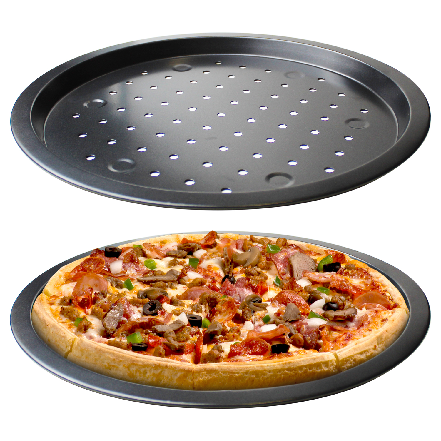 Pizza Crisper Pan Betty Crocker Vented Nonstick Deep Dish Oven Baking