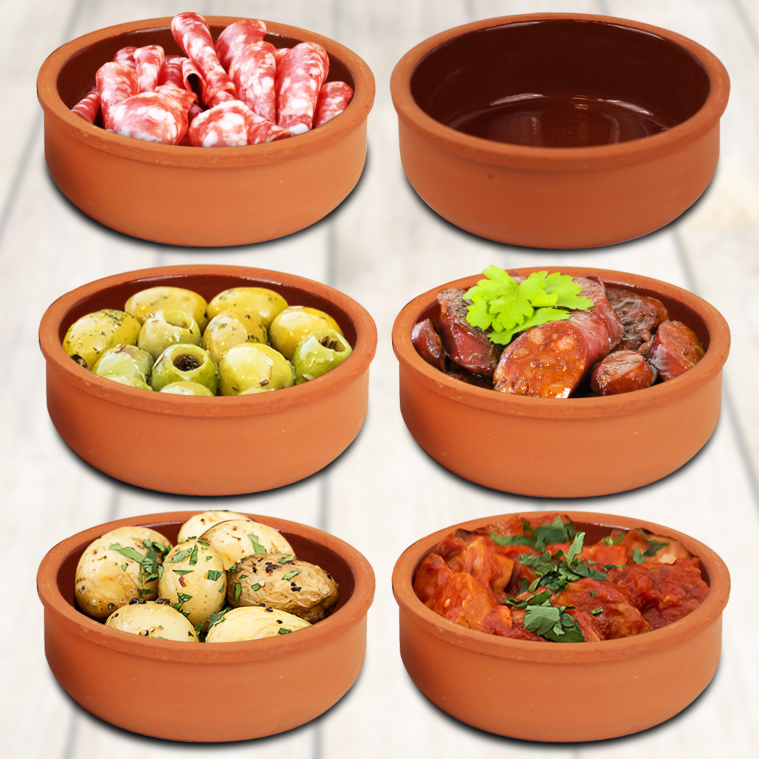 Terracotta 12cm Glazed Tapas Olive Bowls Dishes Cazuelas Spanish
