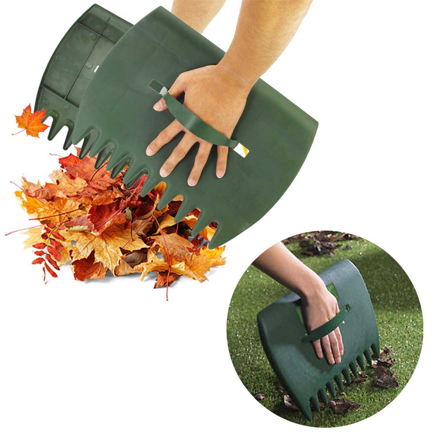 Leaf Scooper Hand Rake Oakdene Pair Grabber Leaves Collector Garden